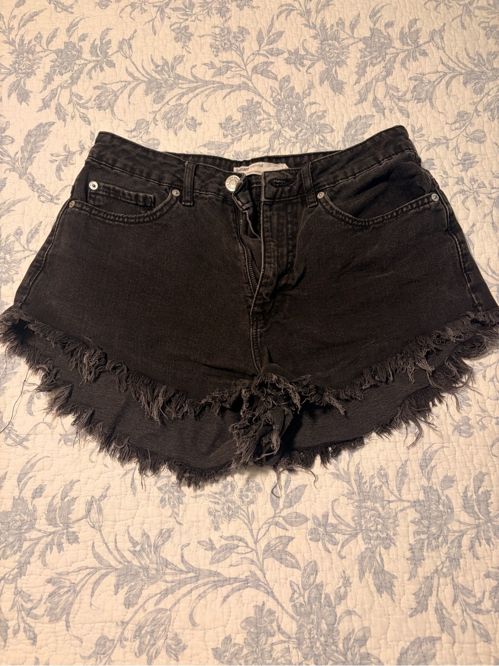 Garage Frindge Black Denim Women's Shorts